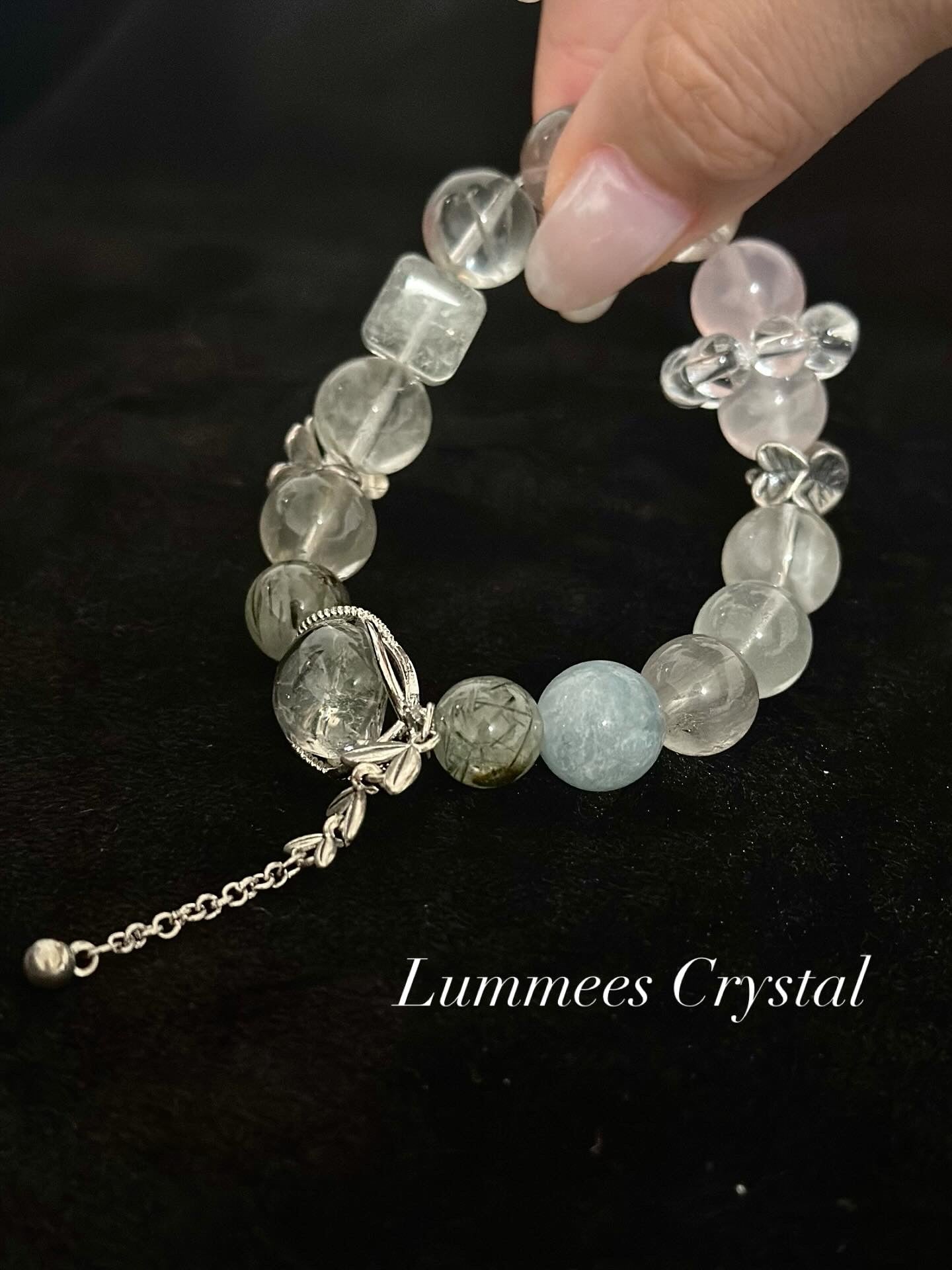 Career Growth | Green Phantom Quartz, Aquamarine & Green Rutile Bracelet