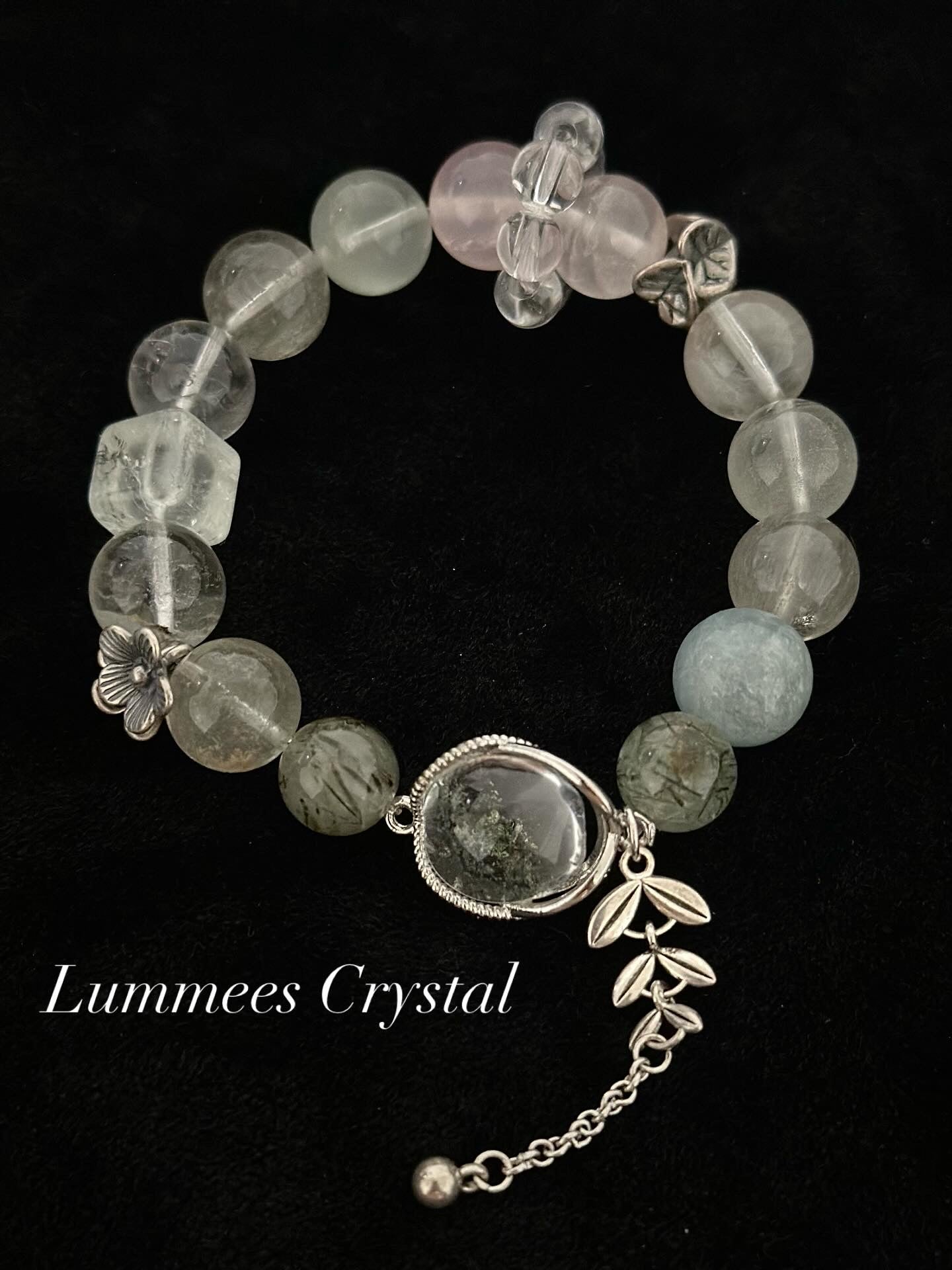 Career Growth | Green Phantom Quartz, Aquamarine & Green Rutile Bracelet