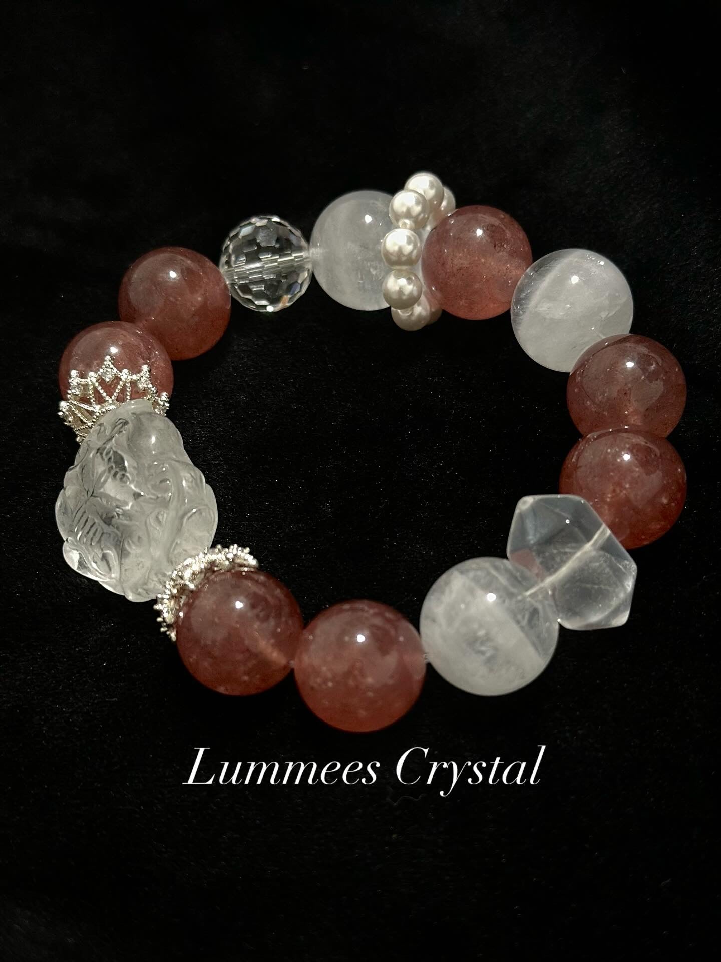 Confidence Booster | Strawberry Quartz, Phantom Quartz & Clear Quartz Bracelet