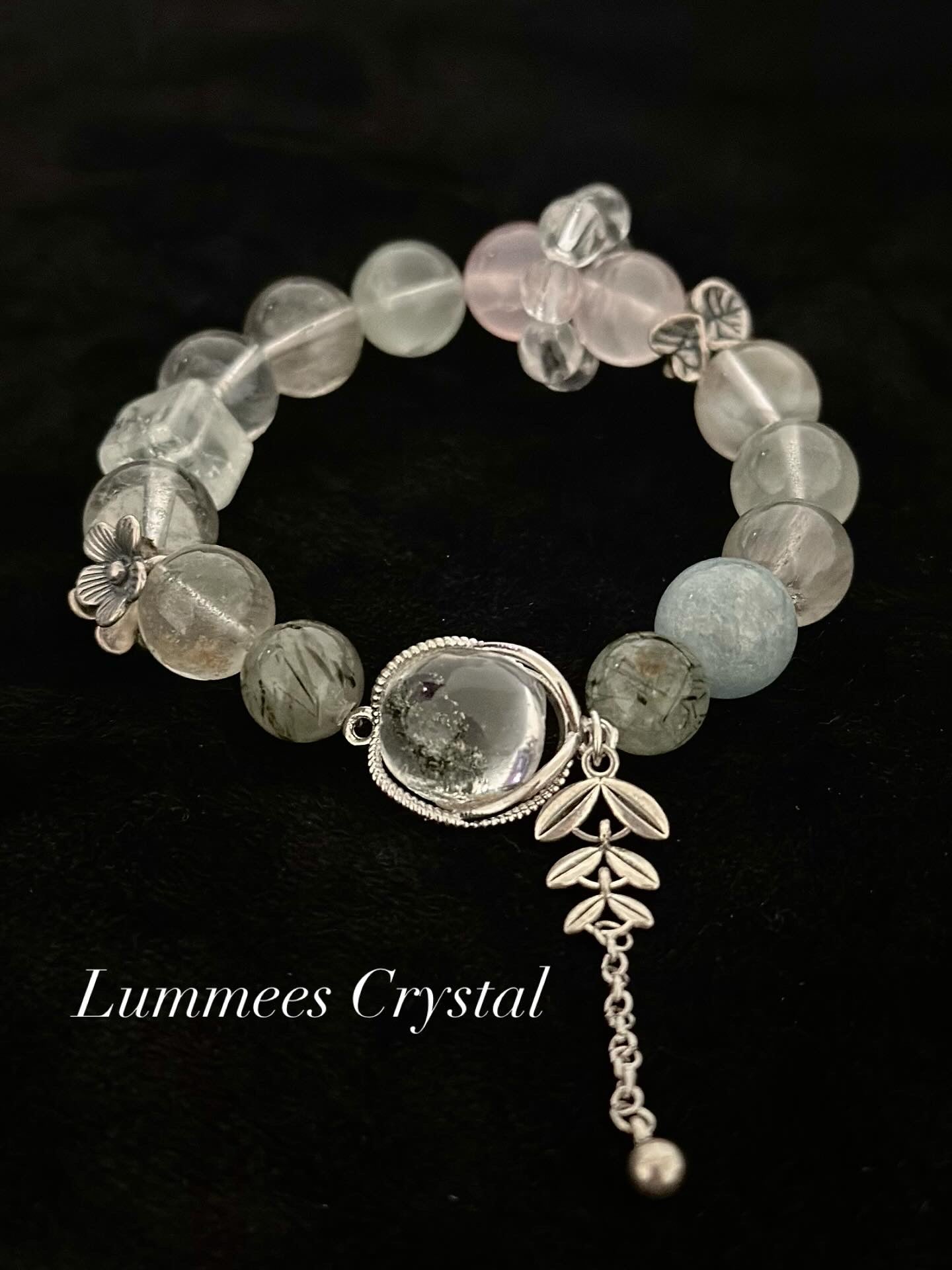 Career Growth | Green Phantom Quartz, Aquamarine & Green Rutile Bracelet