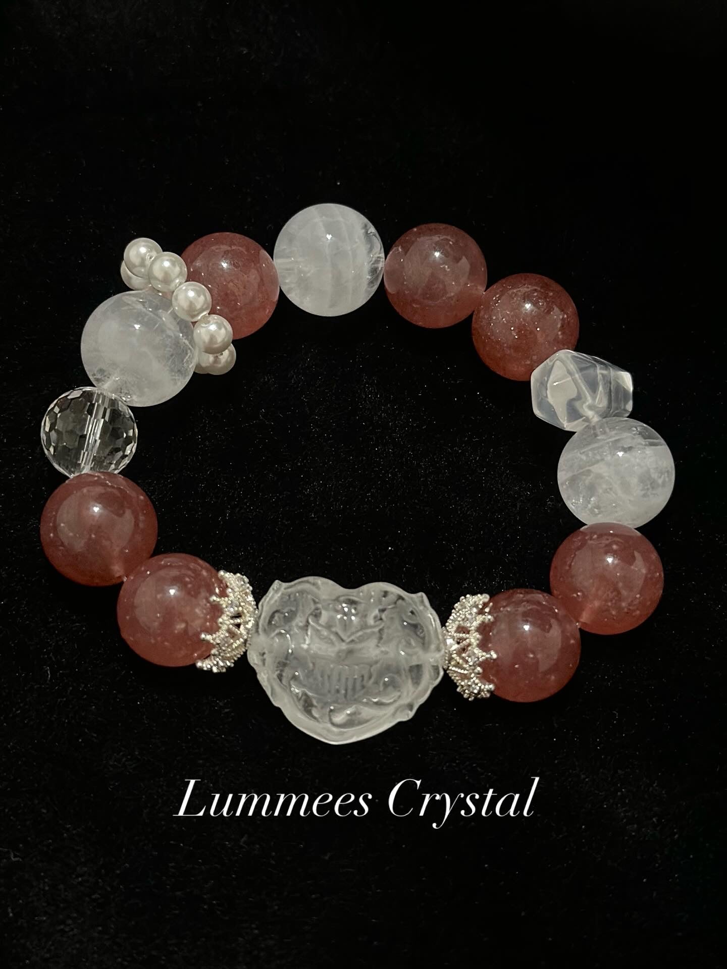 Confidence Booster | Strawberry Quartz, Phantom Quartz & Clear Quartz Bracelet