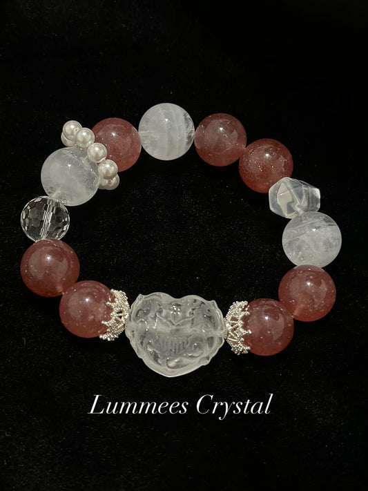 Confidence Booster | Strawberry Quartz, Phantom Quartz & Clear Quartz Bracelet