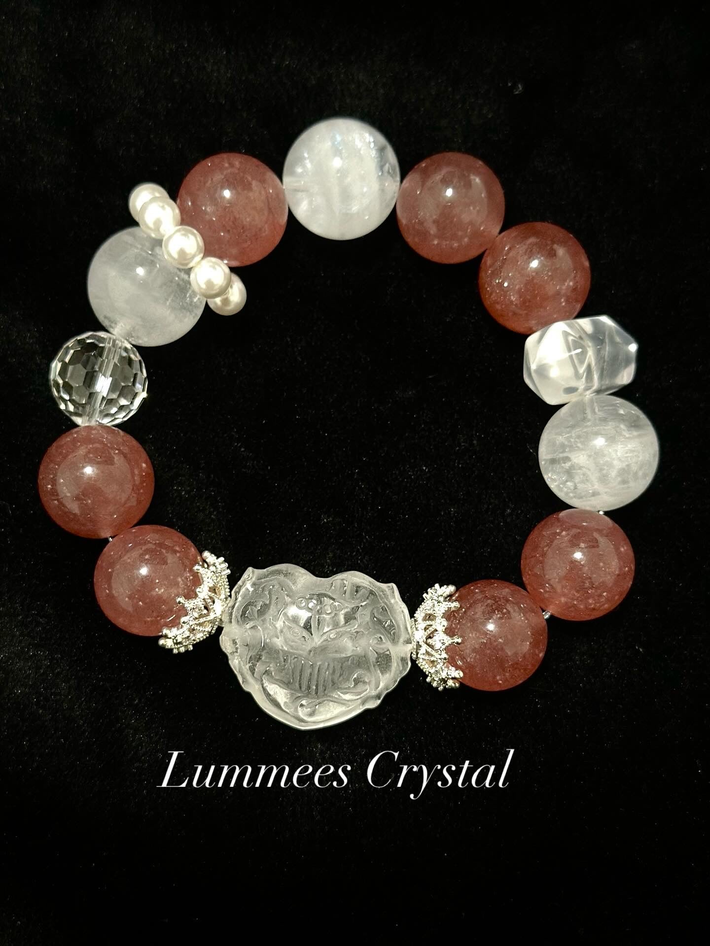 Confidence Booster | Strawberry Quartz, Phantom Quartz & Clear Quartz Bracelet