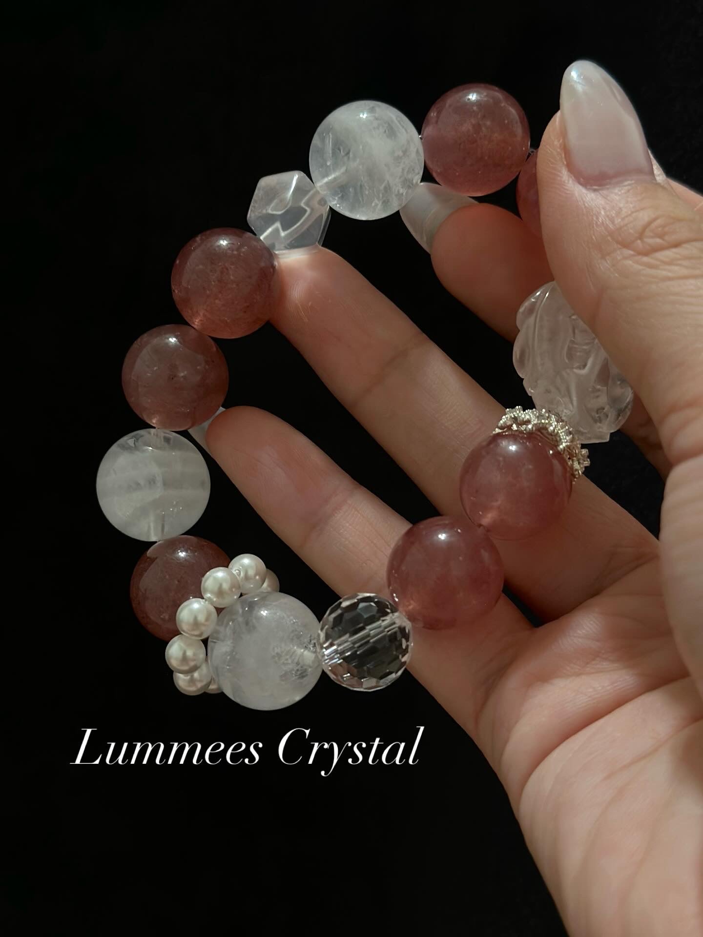 Confidence Booster | Strawberry Quartz, Phantom Quartz & Clear Quartz Bracelet