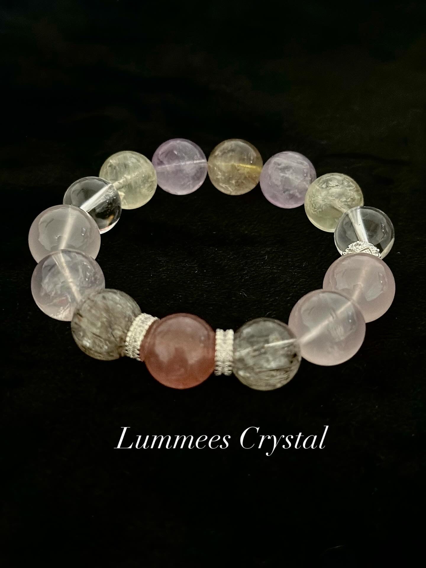 Zodiac Dragon | Black Gold Super, Strawberry Quartz & Multi-Crystal Courage Bracelet