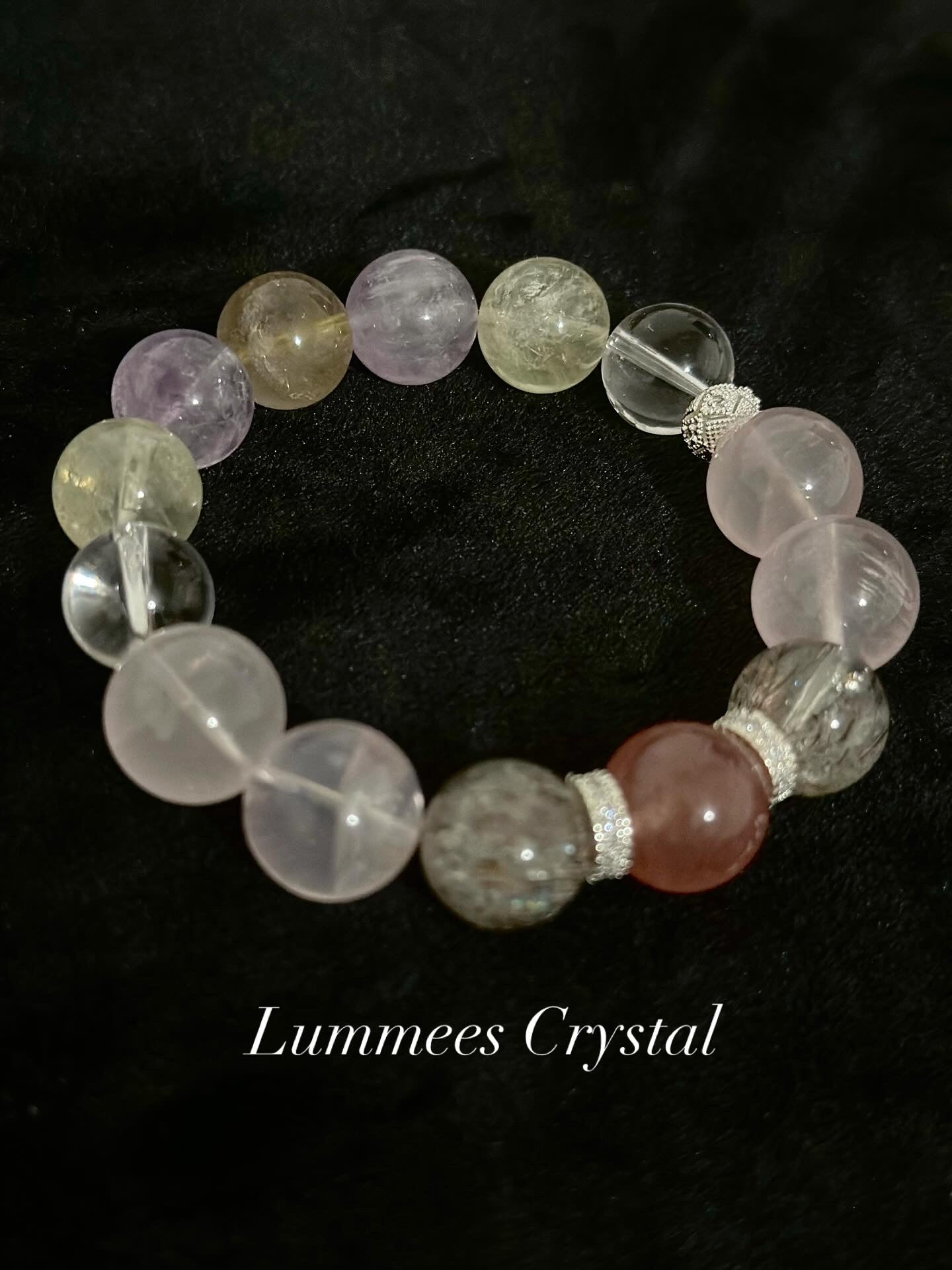 Zodiac Dragon | Black Gold Super, Strawberry Quartz & Multi-Crystal Courage Bracelet