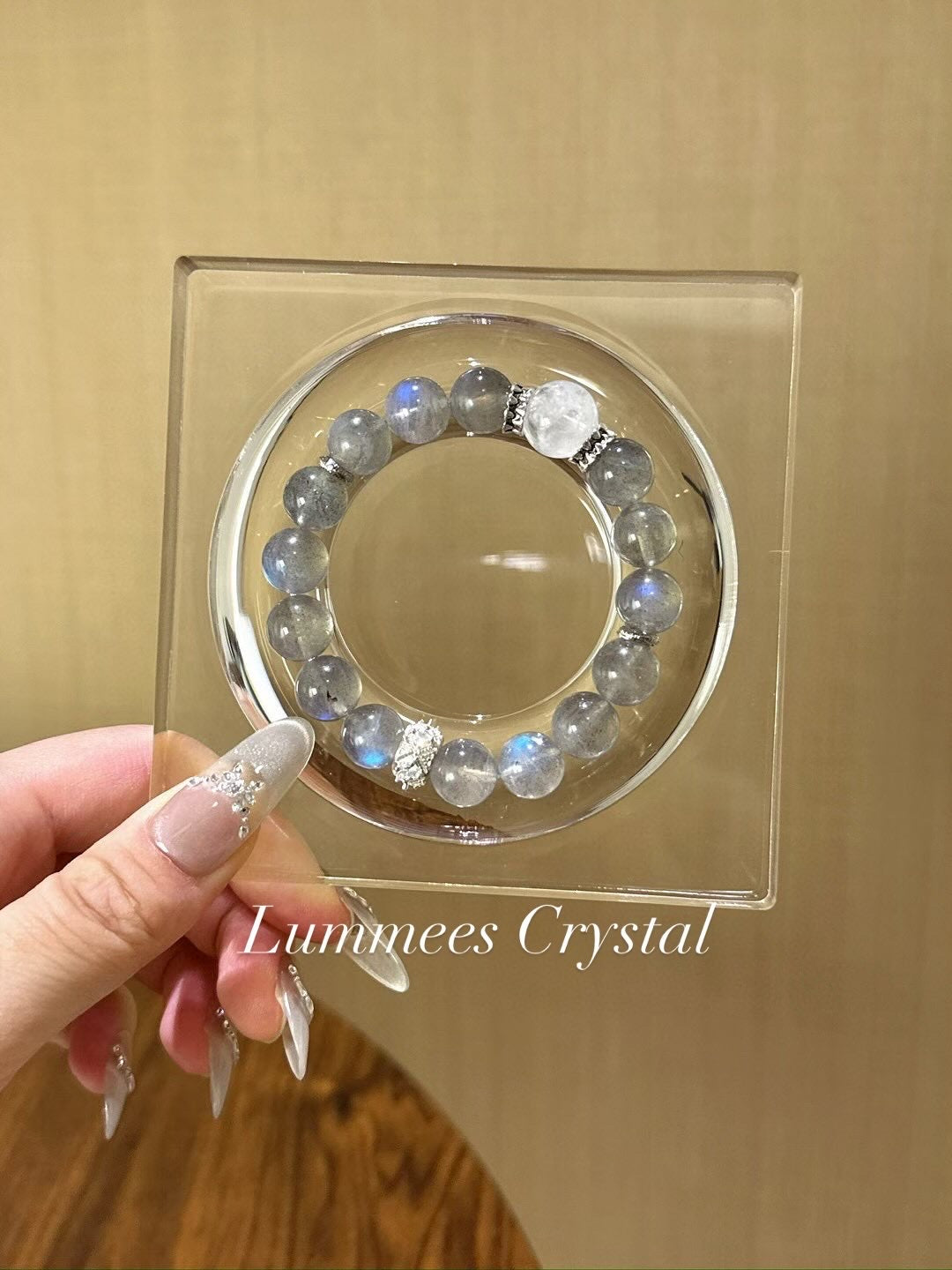 Protection | Grey Moonstone White Phantom Quartz Bracelet