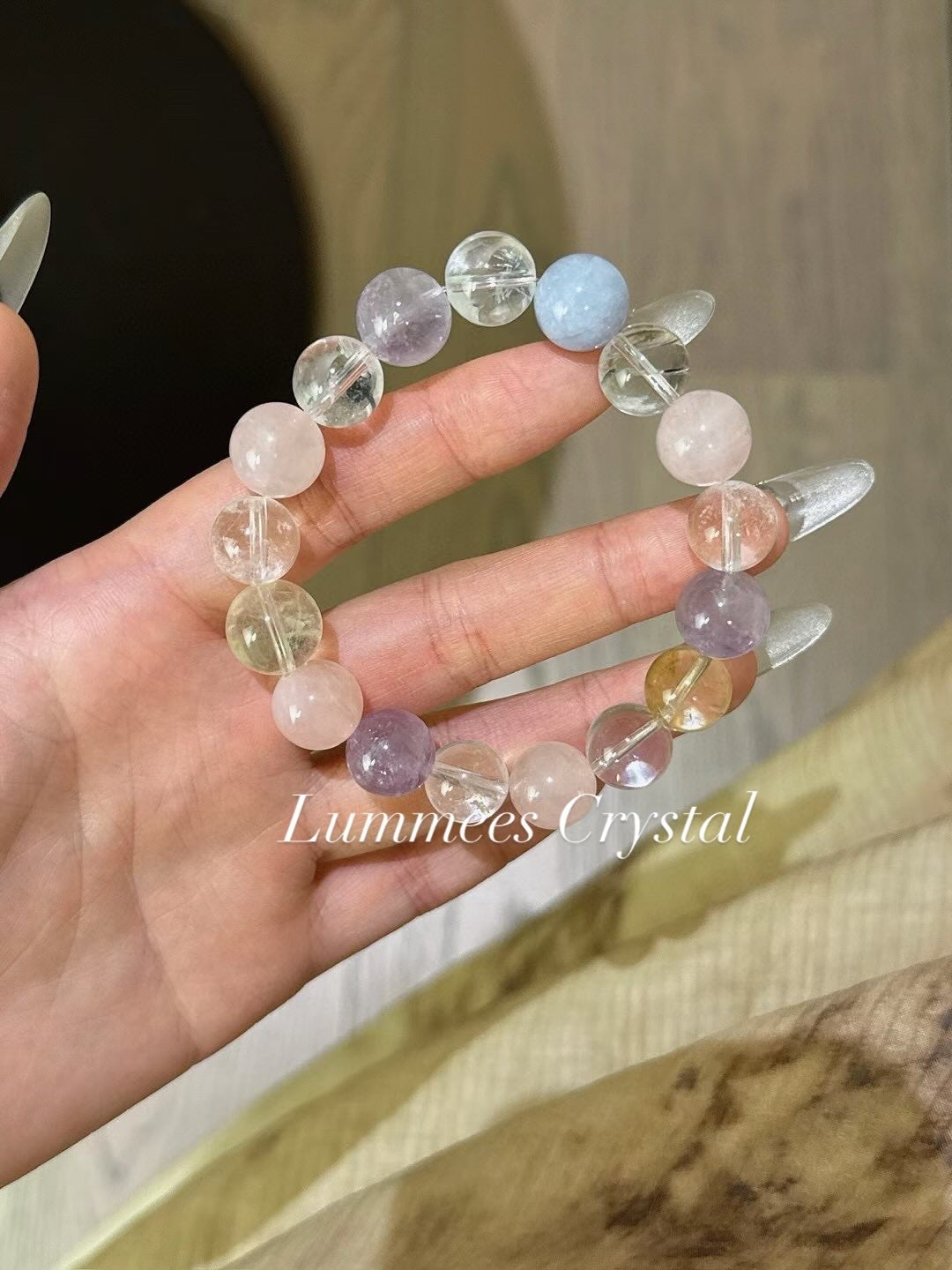 Improve Sleep | Clear Quartz Rose Quartz Citrine Amethyst Aquamarine Bracelet