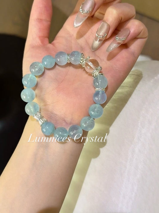Boost Confidence | Aquamarine Clear Quartz Bracelet