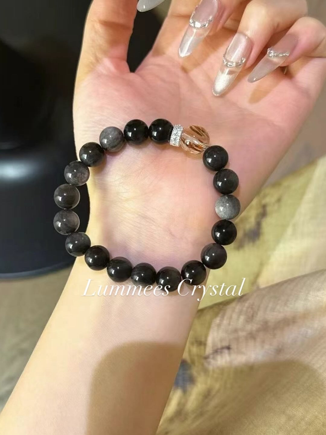 Balance Power | Silver Obsidian Black Gold Super Bracelet