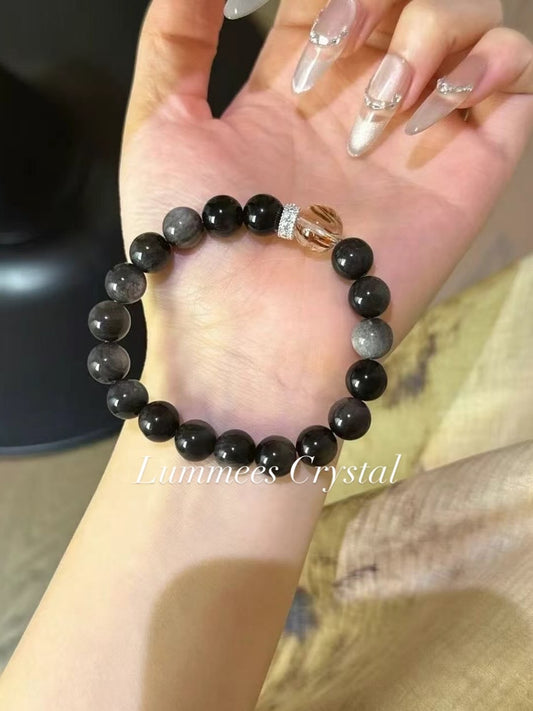 Balance Power | Silver Obsidian Black Gold Super Bracelet