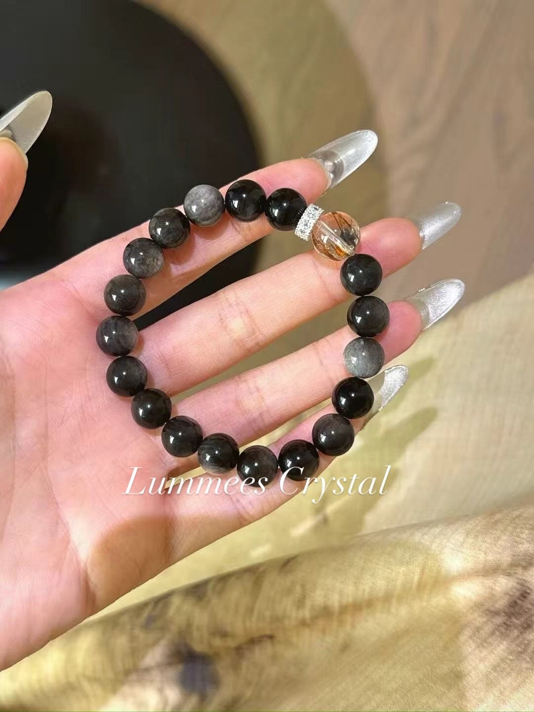 Balance Power | Silver Obsidian Black Gold Super Bracelet