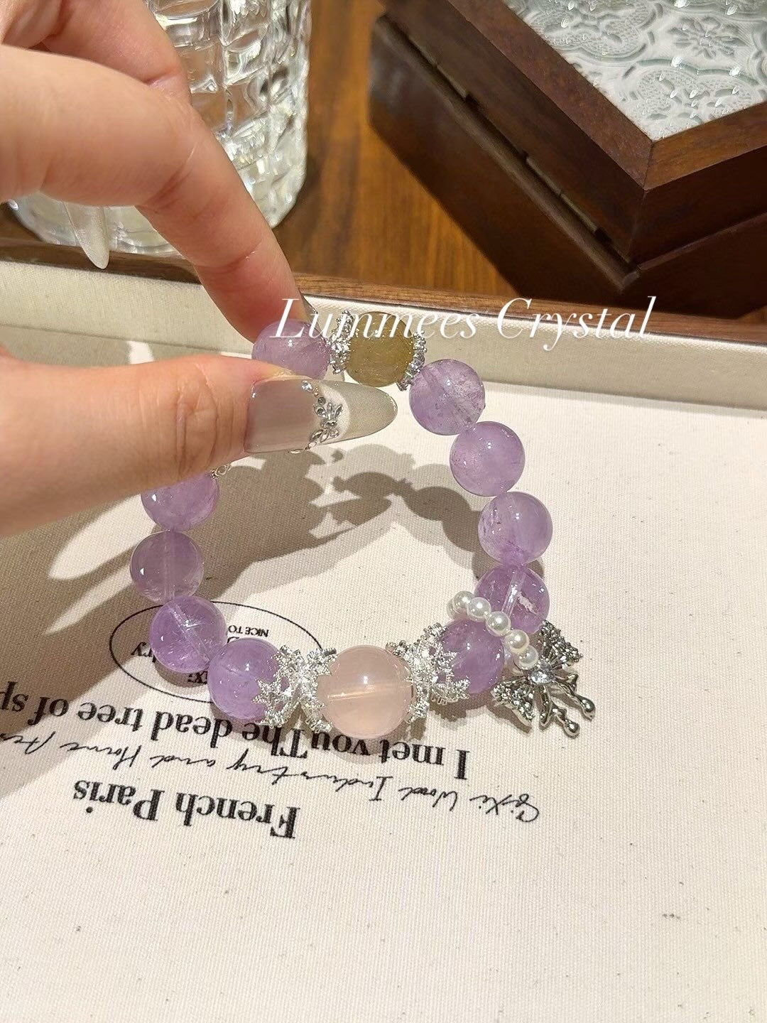 Improve Sleep | Amethyst Rutilated Quartz Rose Quartz Bracelet